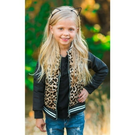 Toddler Kids Baby Girls Warm Leopard Print Outerwear Kids Winter Coat Clothes